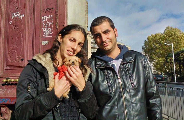 foto de CHIQUITÍN, junto a Marta y Alberto sus adoptantes